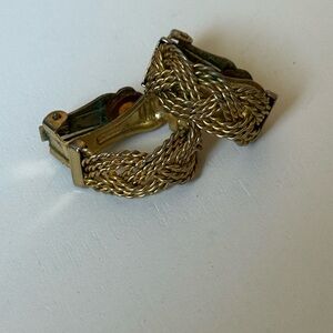 Vintage Gold Braided Clip-On Earrings